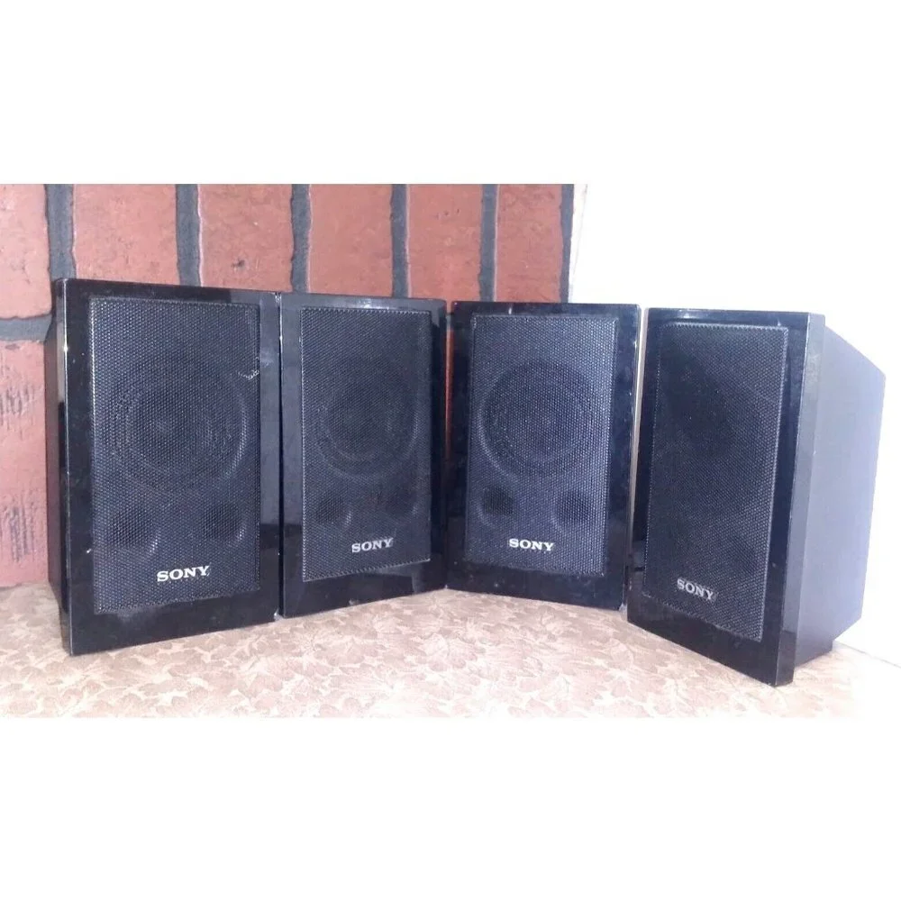 Sony Speakers SS-TS102 Set of 4 Black Untested. No cable. FOR PARTS ONLY